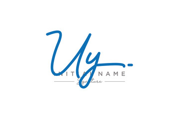 Initial UY signature logo template vector. Hand drawn Calligraphy lettering Vector illustration.