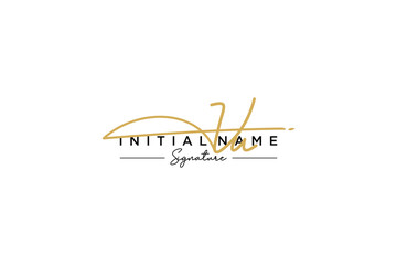 Obraz premium Initial VU signature logo template vector. Hand drawn Calligraphy lettering Vector illustration.