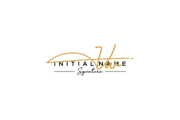 Initial VW signature logo template vector. Hand drawn Calligraphy lettering Vector illustration.