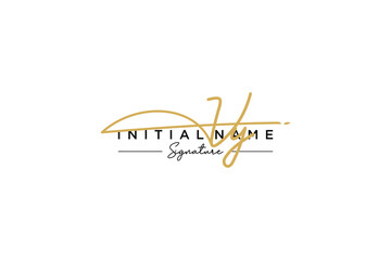 Fototapeta na wymiar Initial VY signature logo template vector. Hand drawn Calligraphy lettering Vector illustration.