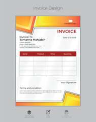 vector business invoice design template.