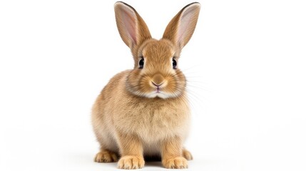 Obraz premium cute animal pet rabbit or bunny white color smiling and laughing isolated with copy space for easter background, rabbit, animal, pet, cute, fur, ear, mammal, background, celebration, generate by AI