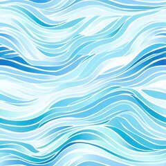 Obraz premium Seamless pattern with hand-drawn waves. Decorative illustration of the sea or ocean.