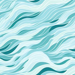 Seamless pattern with hand-drawn waves. Decorative illustration of the sea or ocean.