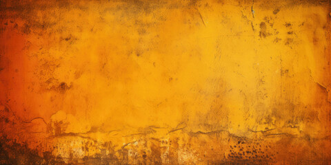 Grunge orange and yellow wall may used as background. Generative AI