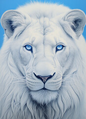 white lion with blue eyes