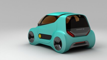 micro ev car design, futuristic style, non AI image, 3D illustration