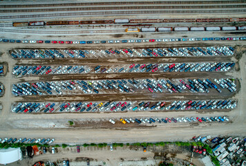 Drone Picture of a Impound lot in Chicago