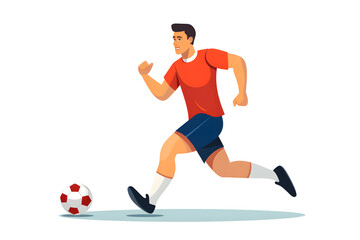 a man is running toward a soccer ball