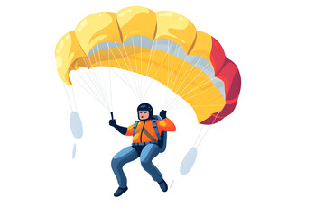 an individual is in the air with a parachute