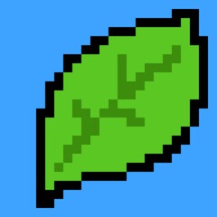 Fototapeta premium pixel art of leaf icon isolated