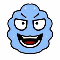 cute cloud cartoon on white background