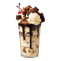 Chocolate ice cream Milkshake on transparent background Remove png created with Generative AI, Clipping Path