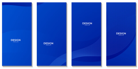 set of brochures, abstract blue wave gradient background