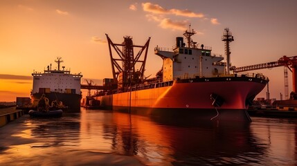 Obraz premium A Colossal Tanker In Port