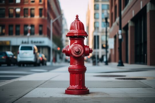 Red fire hydrant in use stock image. Image of hose, plug - 30608905