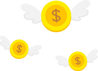 Money with wings illustration