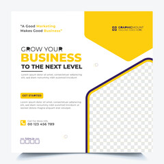 Marketing Agency Social Media Post, Digital Marketing Web Banner, Corporate Square Flyer Template