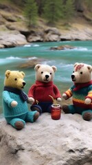 Knitted Bears and the Honey Pot
