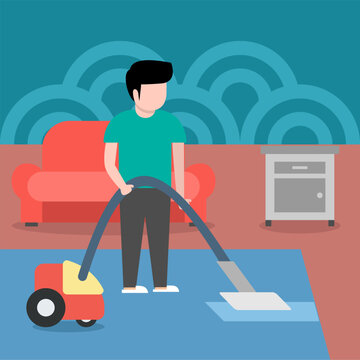 Cleaning carpet illustration background. Carpet cleaner illustration. Colorful carpet cleaning web banner background illustration