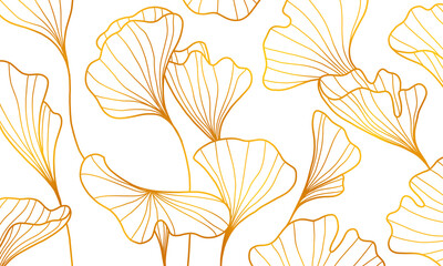 golden floral art deco pattern