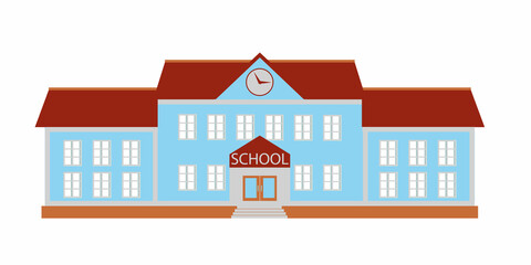 School. Icon. Flat  illustration isolated on white background.