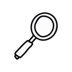 magnifying glass icon hand drawn