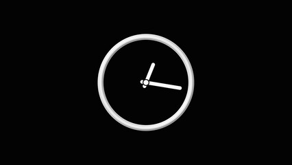 Abstract beautiful clock icon isolated on black background illustration .
