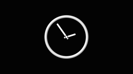 Abstract beautiful clock icon isolated on black background illustration .