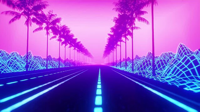 Retro wave, synthwave 80s, 90s