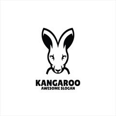 kangaroo simple mascot logo design illustration