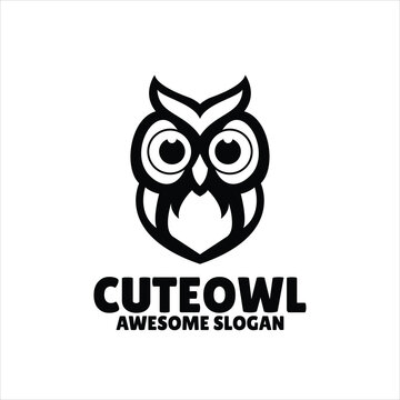 owl simple mascot logo design illustration