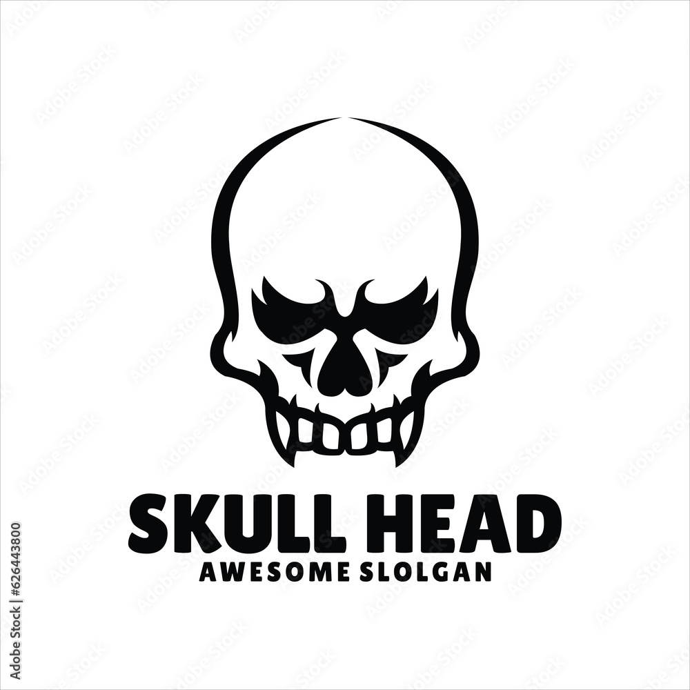 Wall mural skull simple mascot logo design illustration