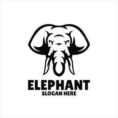 elephant simple mascot logo design illustration