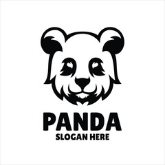 panda simple mascot logo design illustration