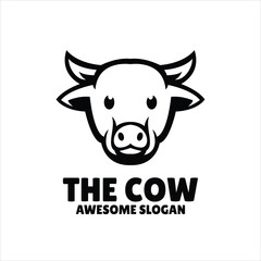 cow simple mascot logo design illustration