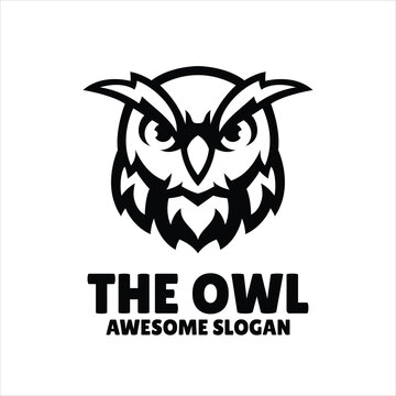 owl simple mascot logo design illustration