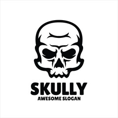 skull simple mascot logo design illustration