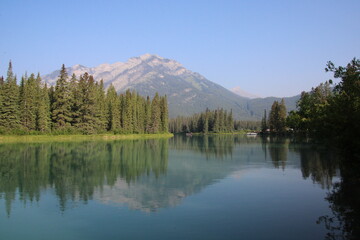 Reflections On The River. Banff National Park, Alberta