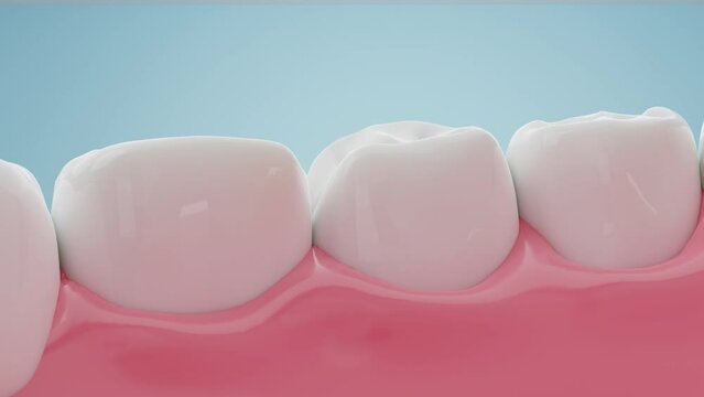 toothpaste bubble or ingredient cleaning and turn yellow teeth to beautiful white, Tartar removal or dental product concept. 3D rendering.