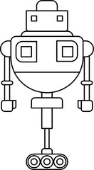 Futuristic Robot Outline Illustration Vector