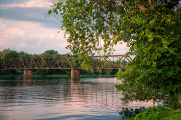 train trestle over the savannah river in downtown Augusta ga