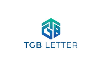 Vector gradient TBG monogram logo design
