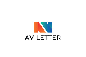 Vector gradient AV monogram logo design