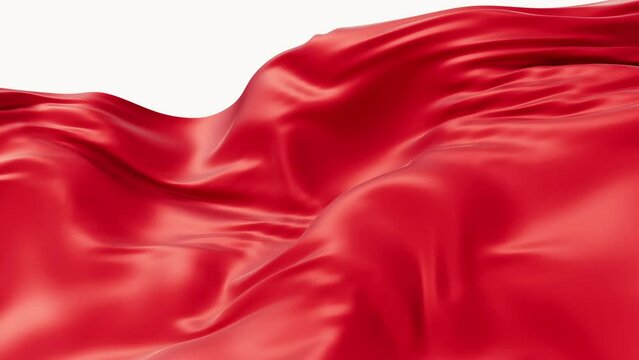 Flowing red wave cloth background, 3d rendering.