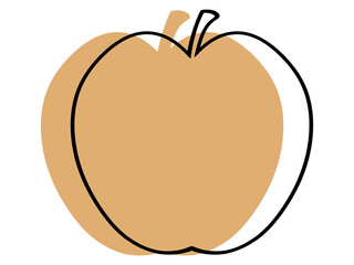 シンプルな梨のイラスト素材　ずらし