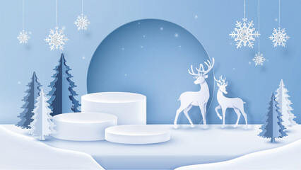 Christmas Winter Product podium - 626446487