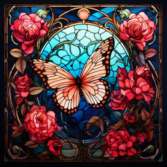 Butterfly Stained Glass Background