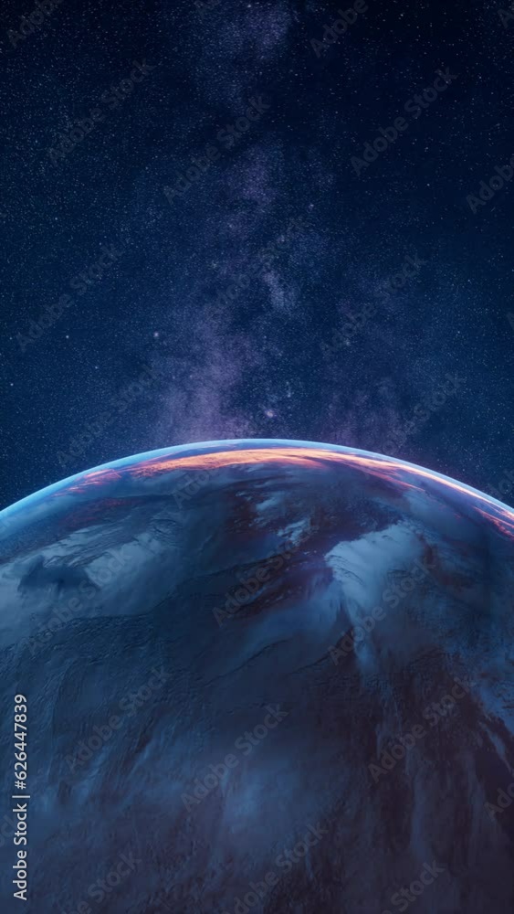 Poster planet in the outer space, 3d rendering.