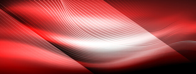 Glowing neon wave abstract background - vibrant, luminescent waves pulsate in a captivating and electrifying display